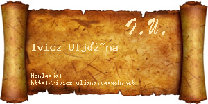 Ivicz Uljána névjegykártya